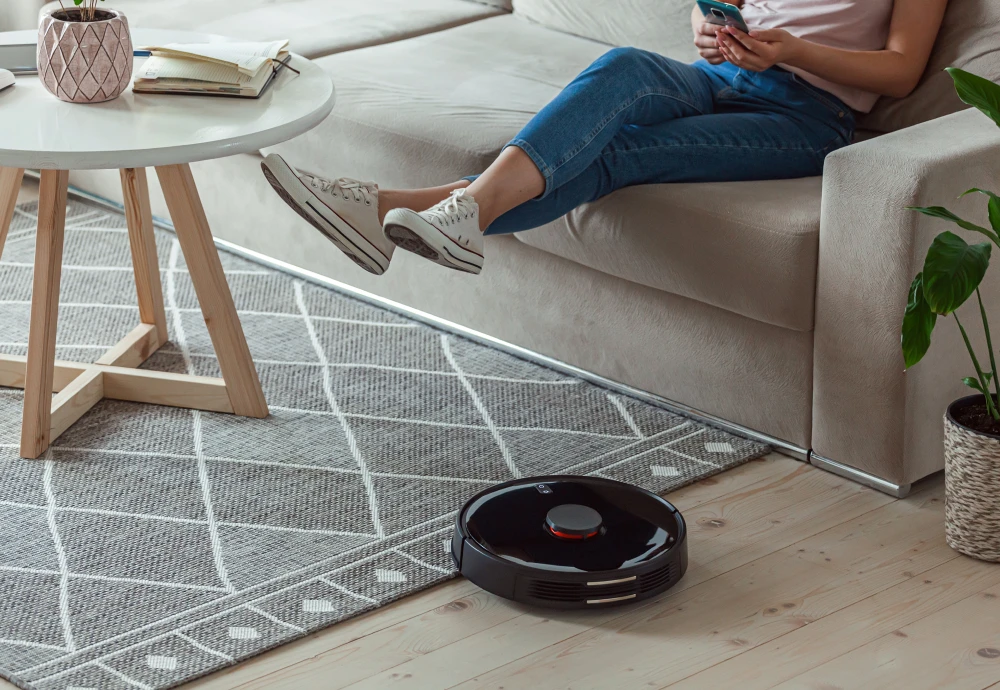 robot vacuum cleaner on carpet