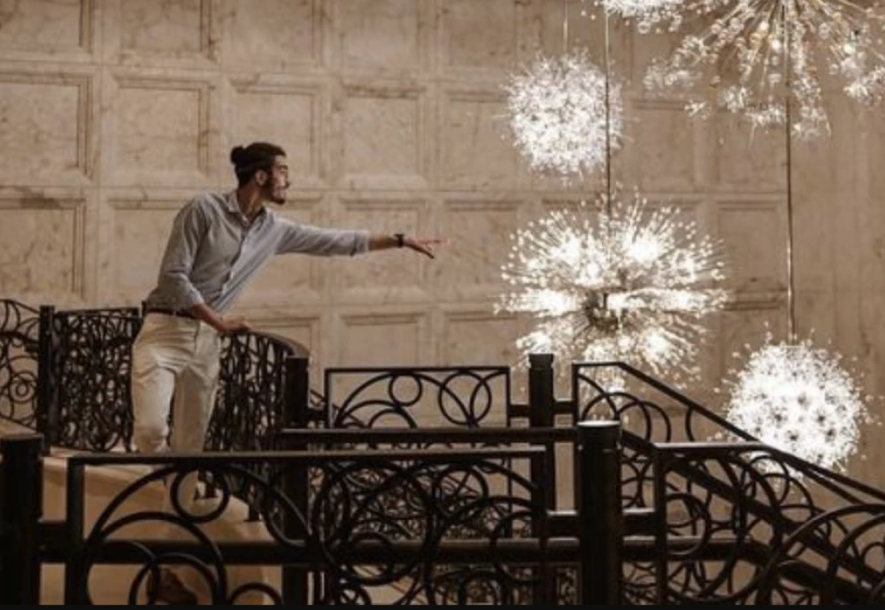High Ceiling Crystal Chandelier
